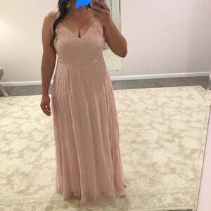 ASOS DESIGN Bridesmaid Maxi Dress, Size 10, light pink